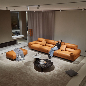 High-End Luxury Italian Chesterfield Sofa Set Genuine <strong>Leather</strong> Modular for Living Room Hotel or Apartment Furniture - Product Image 2