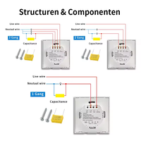 Interrupteur cinétique étanche Tuya & WIFI Control EU 86 Type Smart Home Voice Control interrupteur cinétique auto-alimenté sans fil