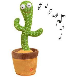 Plants Vs Zombies Plush Toys Kids Christmas Gifts Singing Dancing Cactus Toys USB Rechargeable Voice Recorder Cactus BabyToy