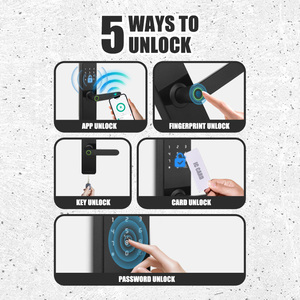 スマートキーロックドア用ブラックシンプルserrure de porte intelligente生体認証 - Product Image 3