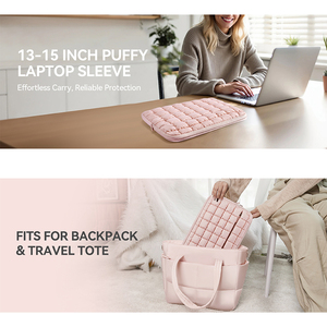 Sac pour ordinateur portable pour MacBook <span class=keywords><strong>Air</strong></span>/Pro 13/14/16 pouces, polyester, élégant, doux, imperméable, léger, housse matelassée protectrice - Product Image 6