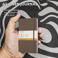Carnet de notes A5/A6 personnalisé avec logo imprimé, couverture rigide en cuir, reliure cousue, 80 feuilles, agenda quotidien