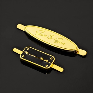 Gold Metal Embossed Garment <b>Labels</b> 3D Logo Tags For Clothing Accessories Custom Brand Name Plating - Product Image 5