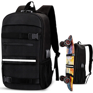 <b>Water</b> <b>Resistant</b>, Anti-theft Lock Custom Cheap Skateboard <b>Backpack</b> Laptop <b>Backpack</b> Fits up to 15.6-17 Inch Laptop No USB - Product Image 1