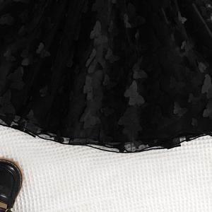 Conjunto de Ropa para Niñas de 4 a 7 Años, Chaqueta de Manga Corta + Vestido de Malla con Mariposas, Conjunto de Dos Piezas a la Moda para Adolescentes - Product Image 6