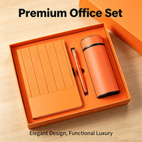 Ensemble cadeau d'affaires A5 personnalisable avec écran LED, tasse, carnet, stylo, couverture en cuir PU, style relié, promotion d'entreprise, sérigraphie
