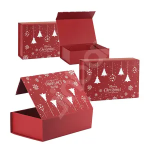 רגעים בלתי נשכח סחיטה מקרטון תיבת חג המולד עבור חבילת עוגיות ממתקים מתנה צנצנות אדומות עם מכסה וקופסאות אריזה