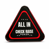 Bouton de table de poker Texas Hold'em personnalisé en verre triangulaire avec impression double face, accessoires de table de jeu pour casino et club