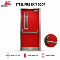 Porte coupe-feu battante en acier galvanisé robuste, anti-corrosion et résistante à la rouille pour une utilisation longue durée dans les bâtiments commerciaux