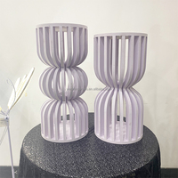 Ensemble de présentoirs ronds en acrylique pour desserts, socle ondulé pour gâteaux de mariage