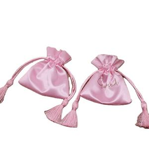 Custom logo Printed Mini <b>Small</b> Velvet Jewelry Drawstring <b>Bag</b> Satin Jewelry Dust <b>Bag</b> <b>Gift</b> Packaging - Product Image 1
