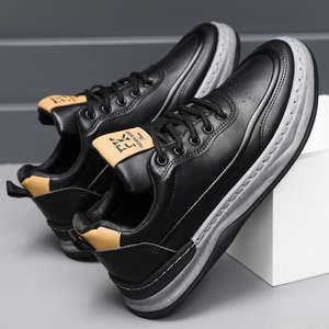 Zapatos Casuales con Cordones en Marrón, Blanco y Negro, Venta al Por Mayor de Fábrica - Parte Superior de PU, Suela de Goma, Estilo para Caminar, para Hombre - Product Image 1