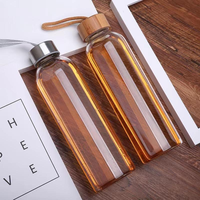 Vente chaude, logo personnalisé, bouteilles en verre transparentes portables pour le sport, 500 ml, 750 ml, 1000 ml, pour l'eau et le jus, avec bouchon à vis