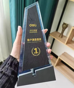 पुजियांग थोक खाली उच्च गुणवत्ता वाले संगमरमर क्रिस्टल ट्रॉफी रंगीन क्रिस्टल ट्रॉफी के लिए संगमरमर आधार - Product Image 1