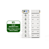 Batterie de stockage d'énergie empilable 10kW 15kWh 30kW 50kW 100kWh LiFePO4 51.2V 200Ah 314Ah avec onduleur Deye et onduleur Solis