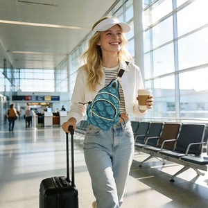 Hawaiian Opihi <b>Shell</b> Pattern Custom logo Sport Lulu Yoga Polyester Waist Belt Crossbody Travel Running Bag Fanny Pack for Women - Product Image 6