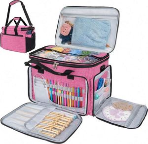 Échantillon gratuit : Sac de rangement personnalisé pour fils à tricoter avec couvercle et séparateur intérieur pour aiguilles à tricoter circulaires et droites - Product Image 5