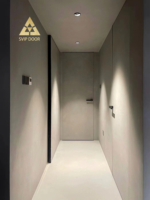 Porte escamotable au design minimaliste, dernière tendance, finition en panneau mélaminé, cadre en aluminium moderne, style Murphy.