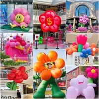 Grand modèle de tournesol gonflable personnalisé en PVC pour la décoration extérieure des centres commerciaux et des festivals, 3m, conception sur mesure