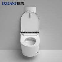 Toilette intelligente en céramique murale à siphon en S allongé, personnalisable et automatique, avec fonctions intelligentes