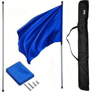 KHAMPA Spinning Color Guard Flag 71 In Blue Lightweight <b>Dance</b> Flag With <b>Pole</b> And Carrying Bag For Cheerleading Events - Product Image 1