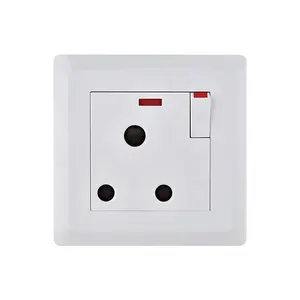 UK Standard 15A 250V Waterproof Contracted Style Electrical Switches And 3 Pin Wall Switch Sockets With Indicator