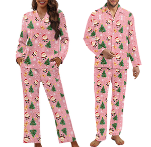 2025 Winter Custom <strong>Christmas</strong> Sleep Wear for <strong>Couples</strong> <strong>Pyjamas</strong> Pour Femmes Long Sleeved Nightwear - Product Image 4