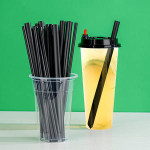 Pajitas transparentes desechables de material PP, tubo recto para fiestas y tiendas de té con leche, varios tamaños disponibles - Product Image 1