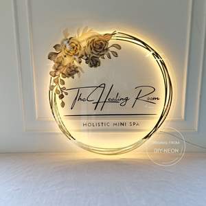 MACCAN Papan Tanda LED Aluminium Custom dengan Lampu Latar untuk Logo Usaha Kecil, Salon Kuku, Kantor, Perusahaan - Iklan Luar Ruangan Tahan Air IPX8 - Product Image 1