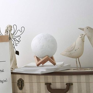 Đèn Phòng Ngủ Cho Bé Đèn LED In 3D Đèn Ngủ Bán Chạy Mới Nhất PLA Moon <span class=keywords><strong>Light</strong></span> Điều Khiển Cảm Ứng 2 Màu Với Giá Đỡ Woden - Product Image 6