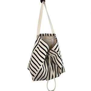 DLBZ New Style Large Capacity Trendy Eco-friendly Customized Striped <b>Rope</b> Handles Shopping <b>Bag</b> for Student - Product Image 3