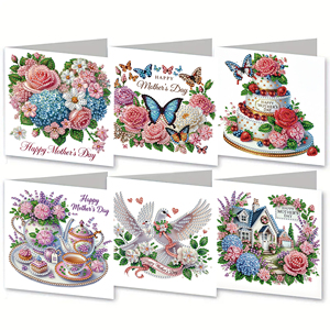 Nouvelle carte DIY 2026 avec points de diamant, motif papillon floral et gâteau, <span class=keywords><strong>pour</strong></span> la Fête des Mères, <span class=keywords><strong>pour</strong></span> maman - Product Image 1