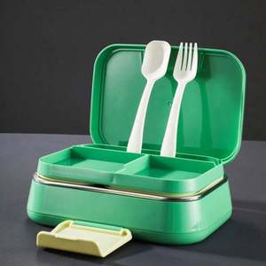 Lonchera Bento Aislada de Acero Inoxidable 304 Personalizada al por Mayor para Niños y Estudiantes, Lonchera de 3 Compartimentos, Contenedor Sellado para Adultos - Product Image 2