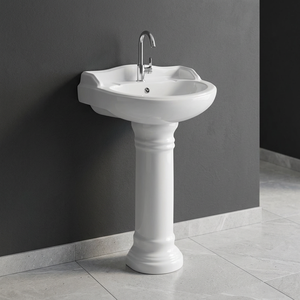Vistaar OEM Slim Oval Ceramic Pedestal Wash Basin Easy Clean Modern Design Bathroom Sanitary Ware - Product Image 3