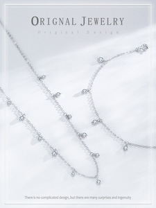 Nuevos aretes y collares de plata de ley S925 de estilo minimalista y lujoso, un conjunto único y sofisticado para mujer - Product Image 4