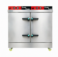 Cuiseur à riz professionnel électrique à double porte en acier inoxydable 24 plateaux avec minuterie intelligente, contrôle de la température et nettoyage facile pour usage commercial