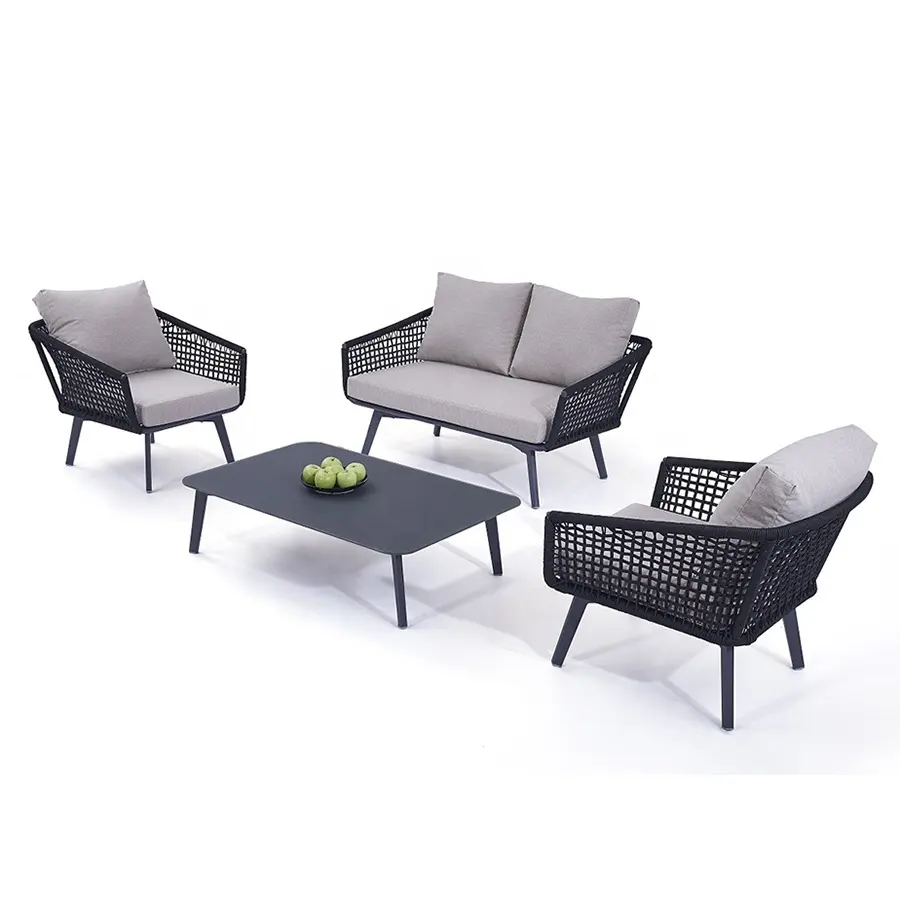 Precio de fábrica Louis esquina silla de aluminio Patio sofá muebles de jardín al aire libre