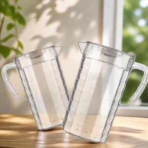 Pichet à eau en plastique HALO 1500 ml, transparent texturé, avec couvercle sécurisé et poignée, pour cuisine, maison, restaurant, hôtel - Product Image 5