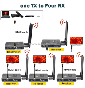 5,8G inalámbrico <span class=keywords><strong>WiFi</strong></span> HDMI Video transmisor receptor 200M 1TX a 4RX USB para potencia 1080P 60Hz Audio Video Extender para cámara PC - Product Image 4