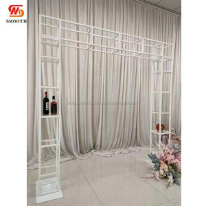 Toile de fond de conception de miroir d'or rectangulaire géométrique lisse d'acier inoxydable pour la décoration d'événement de mariage - Product Image 6