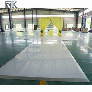 Pista de Baile Circular de Madera para Bodas, Escenario Blanco para Bodas al Aire Libre con Pasarela para Decoración de Fiestas - Product Image 1