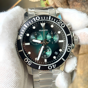 Oem/ODM người đàn ông sang trọng thể thao thạch anh xem mới xoay bezel GMT Sapphire Kính ngày hiển thị thép không gỉ đồng hồ đeo tay - Product Image 5