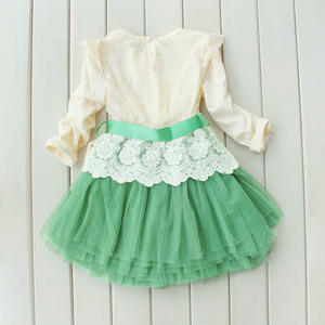 Vestidos de Tul con Encaje para Niñas, Manga Larga, Moda 2017 - Product Image 2