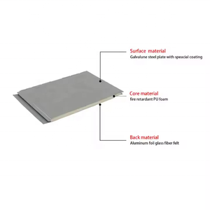 Panneaux sandwich en PU sculptés en métal, écologiques, pour chambres froides, ateliers, hôpitaux, façades, durables, ignifuges, pour murs extérieurs - Product Image 3