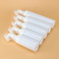 Flacon cosmétique vide en plastique PET blanc avec bouchon pompe moussante, flacon en plastique pour nettoyant visage