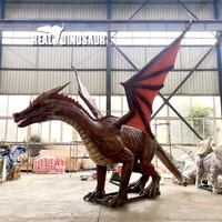 Statue de dragon mécanique, grand modèle de dragon animatronique en fibre de verre pour une utilisation en intérieur dans les centres commerciaux et les parcs d'aventure
