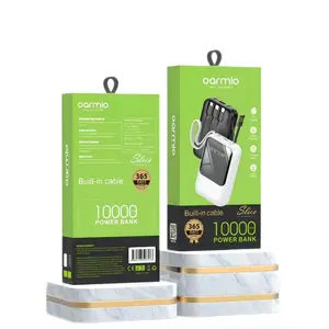 Nood Mobiele Batterij 10000Mah Mini Sleutelhanger Ingebouwde Kabels Snel Opladen Power Bank Voor Oraimo