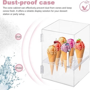 Acrylic 9-lỗ Ice Cream Cone chủ đứng rõ ràng tủ trưng bày cho 10 Cone ly cho món tráng miệng Sushi hiển thị - Product Image 2