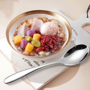 Cuchara de Sopa Moderna para el Hogar, Cuchara de Postre de Acero Inoxidable con Mango Largo para Fiestas y Restaurantes - Product Image 2