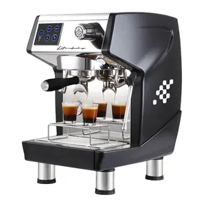 Penjualan Laris Mesin Pembuat Kopi Espresso Aluminium Italiana Pompa 15 Bar Cup Komersial Semi-otomatis untuk Kafe